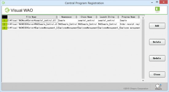 19_Central program registration screen