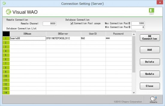 19_Connection setting (server) screen is displayed